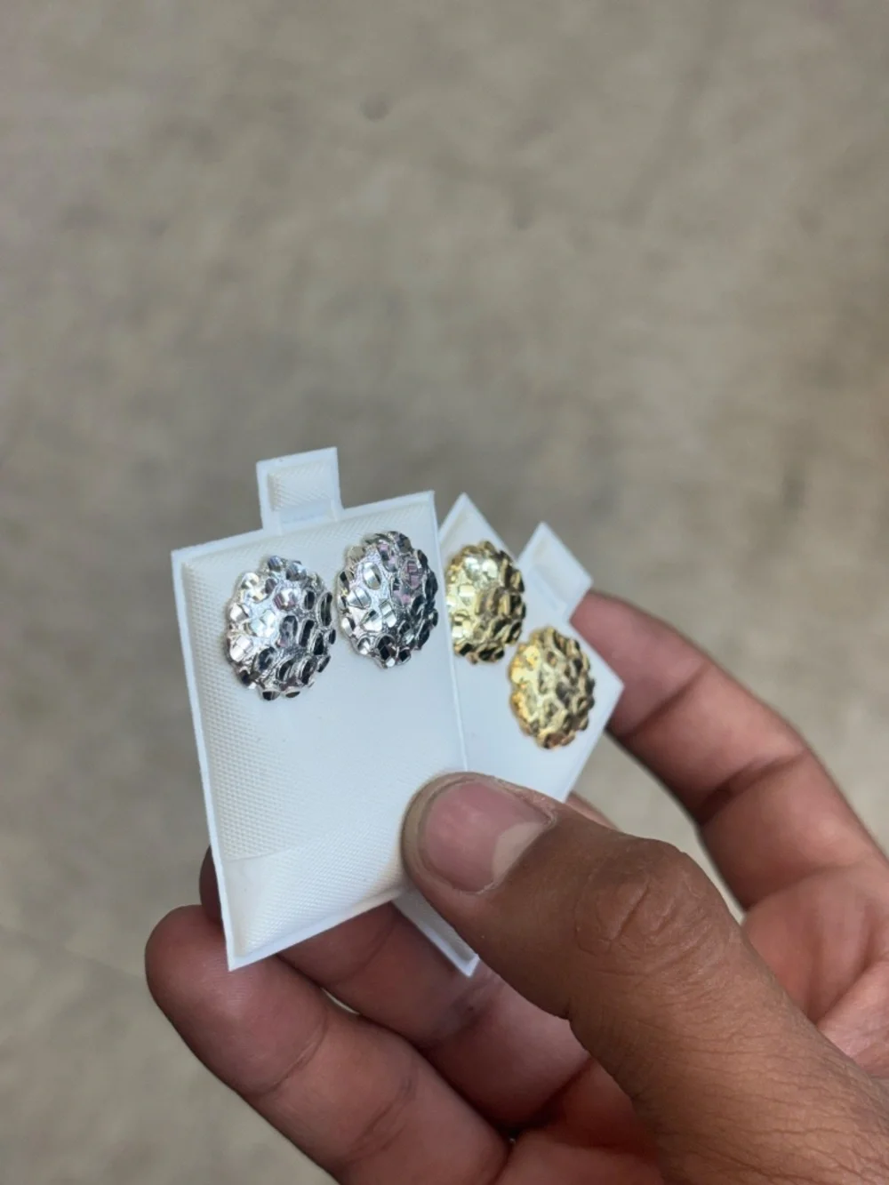 925 Silver Medium Nugget Earrings